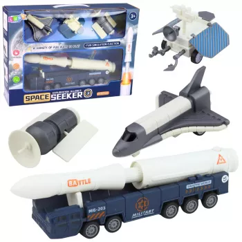 LEAN TOYS Space Set Rocket Shuttle Satellite Transport Vehicle