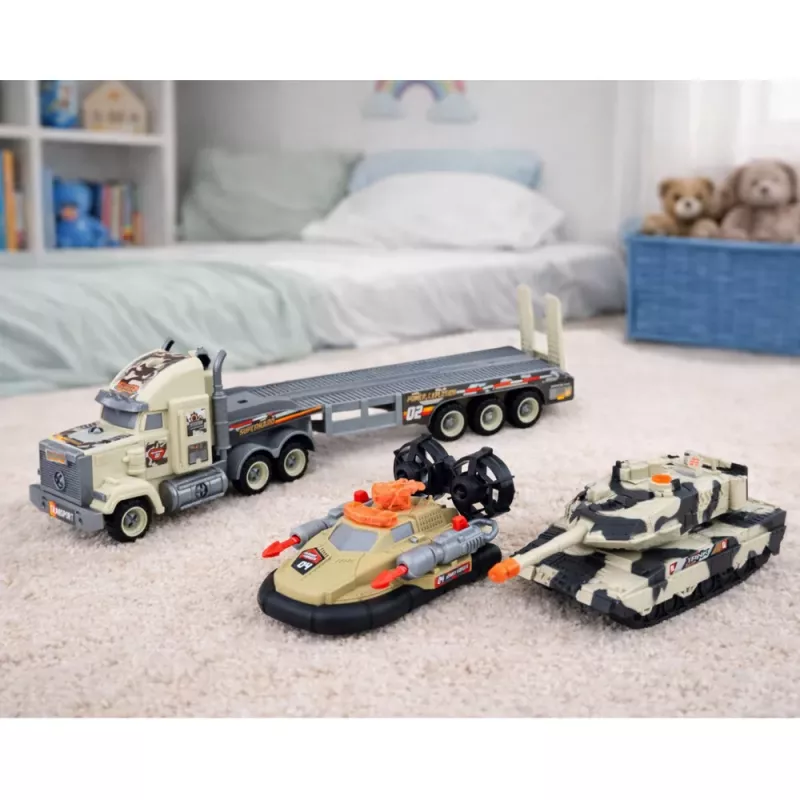 LEAN TOYS Military Set Army Truck Tank Hovercraft Soldier