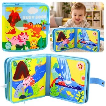LEAN TOYS 3D Felt Sensory Educational Book Dinosaurs