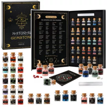 LEAN TOYS Minerālu un dārgakmeņu kristālu komplekts burciņās ar grāmatu 30 gab.