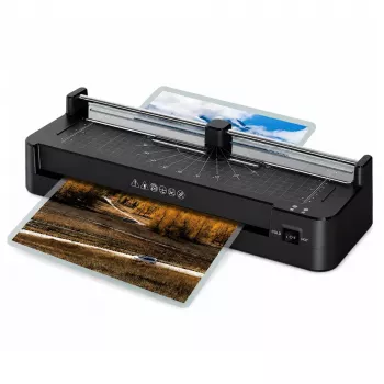 LEAN 3-in-1 Laminators ar Griezēju un Stūru noapaļotāju A3 Foto Dokumentiem Melns