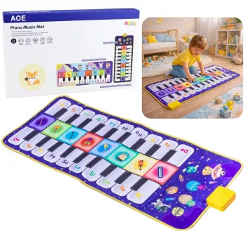LEAN TOYS Muzikālais izglītojošais deju paklājiņš Interactive Piano Space 120 x 48 cm