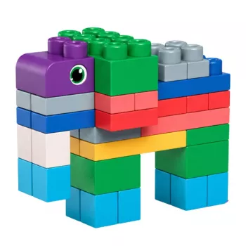 LEAN TOYS Soft Sensory Construction Blocks in a Bag for Children, Colorful, 30 pcs.