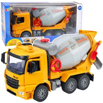 LEAN TOYS Construction Truck Concrete Mixer Rotating Drum Lights Sounds