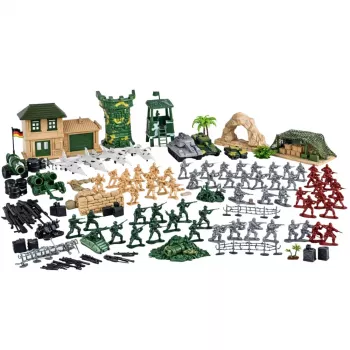 LEAN TOYS Military Base Figures Soldiers Vehicles Large Military Set 300 pcs.