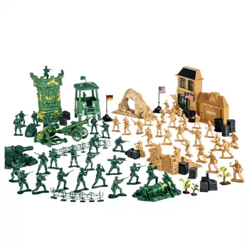 LEAN TOYS Military Base Figures Soldiers Vehicles Large Military Set 400 pcs