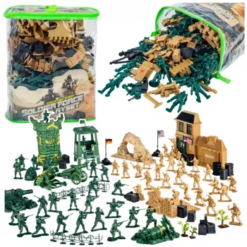 LEAN TOYS Military Base Figures Soldiers Vehicles Large Military Set 400 pcs