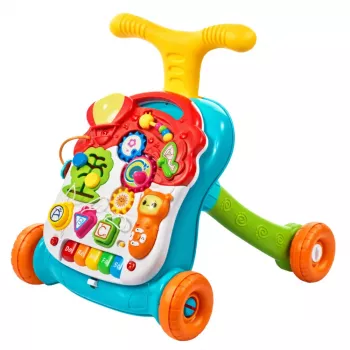 LEAN TOYS Educational Walker Pusher Table Interactive Panel 5 in 1 Multicolor