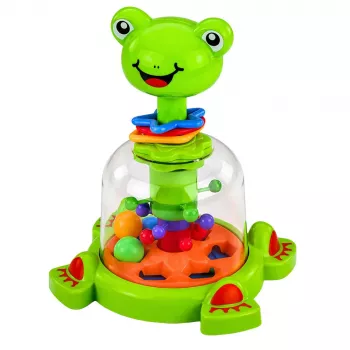 LEAN TOYS Interactive Frog Spinner ar grozāmām bumbiņām zīdaiņiem