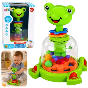 LEAN TOYS Interactive Frog Spinner ar grozāmām bumbiņām zīdaiņiem