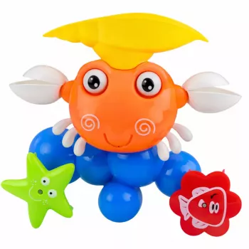 LEAN TOYS Crab Bath Set Fountain Interactive Toy ar piesūcekņiem