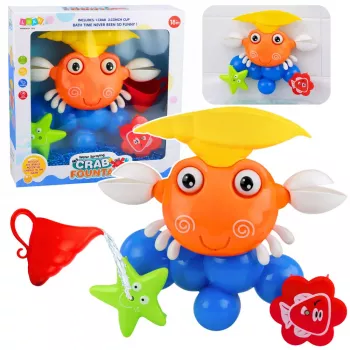LEAN TOYS Crab Bath Set Fountain Interactive Toy ar piesūcekņiem