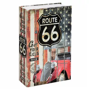 LEAN TOYS Book Safe With Key Small Cash Box Route 66