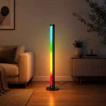 LEAN RGB LED stūra grīdas lampa ar mūzikas režīmu, tālvadību un lietotni 90cm