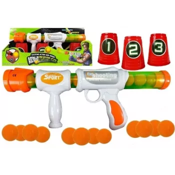 LEAN TOYS Soft Ball Gun Rifle Practice Your Aim Target Cups
