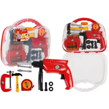 LEAN TOYS 108 daļu instrumentu komplekts koferī ar urbi, skrūvēm un āmuru