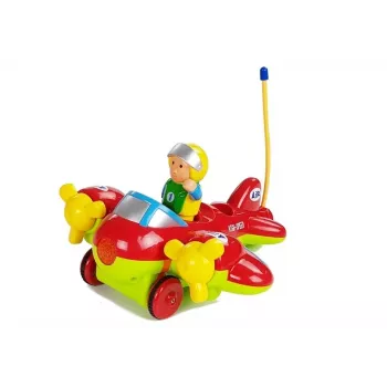 LEAN TOYS Baby R/C Airplane with Remote Control Steering Wheel Red