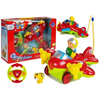 LEAN TOYS Baby R/C Airplane with Remote Control Steering Wheel Red
