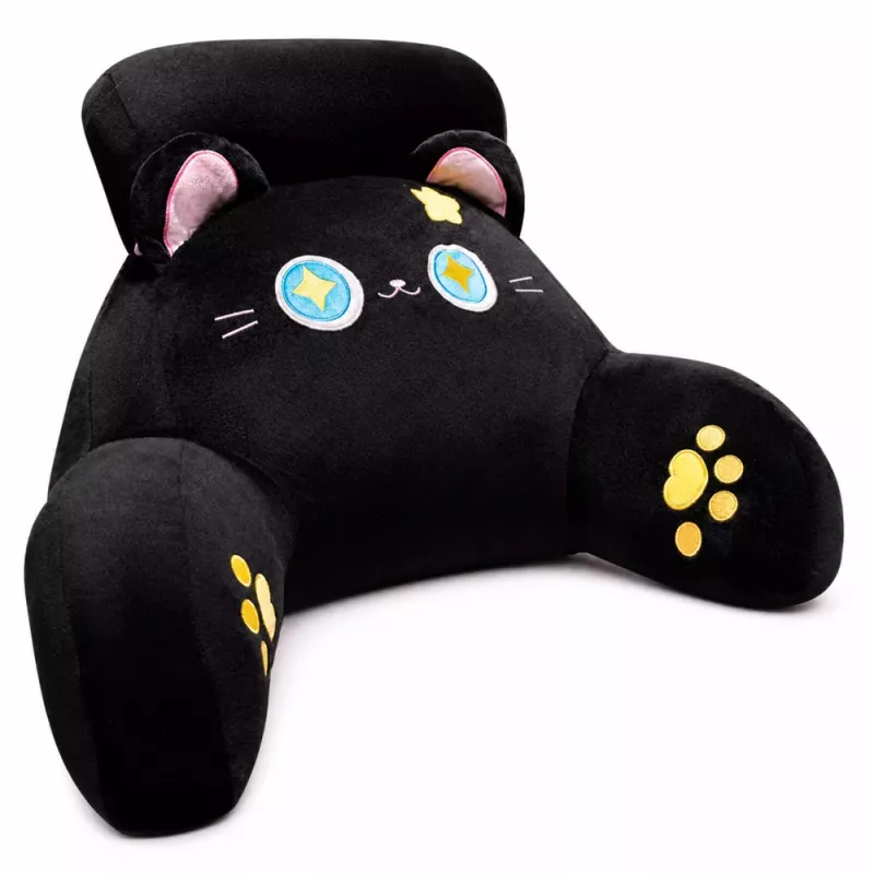 LEAN TOYS Backrest Armchair Back Support for Armchair Bed Cat Black 60 x 40 cm