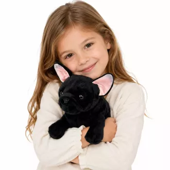LEAN TOYS Plush Toy French Bulldog Black 22 cm
