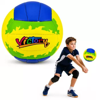 LEAN TOYS Volleyball Training Ball, Yellow and Blue, 22cm, Size 5