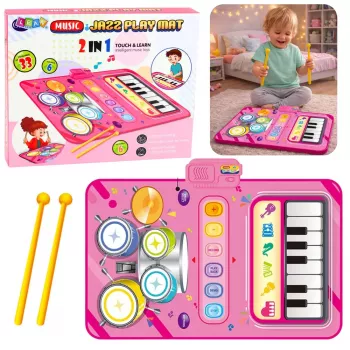 LEAN TOYS Interactive Musical Dance Mat Educational Drums Piano 2 in 1