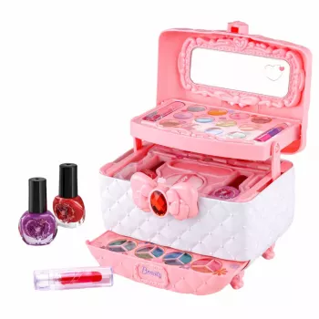 LEAN TOYS Beauty Set for Makeup and Nails Cosmetics Case for Kids
