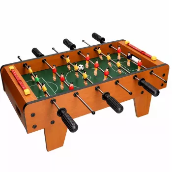 LEAN TOYS Table Football Arcade Game Mini Wooden Game Table 50x25 cm