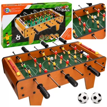 LEAN TOYS Table Football Arcade Game Mini Wooden Game Table 50x25 cm