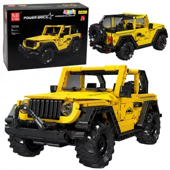 LEAN TOYS Construction Bricks Car Off-Road Vehicle Wrangler Yellow 746 pcs.