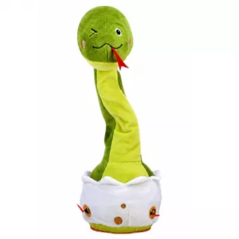LEAN TOYS Plush Dancing Snake Interactive Musical Sounds Mascot Green