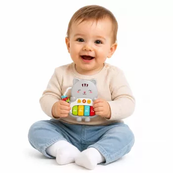 LEAN TOYS Musical Toy Kitten Piano Educational For Toddlers Melodies Sounds