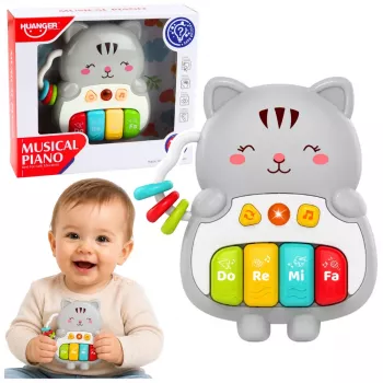 LEAN TOYS Musical Toy Kitten Piano Educational For Toddlers Melodies Sounds