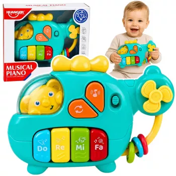 LEAN TOYS Musical Helicopter Educational Piano for Toddlers Melodies Sounds