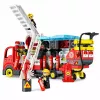 LEAN TOYS Foldable Fire Truck Building Blocks Set ar ugunsdzēsēju figūrām, gaismām un skaņām, 94 detaļas