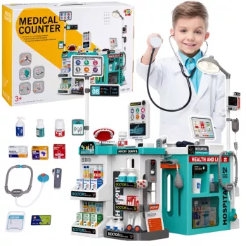 LEAN TOYS Large Medical Set Medical Table Doctor Lights Sounds Accessories 77pcs