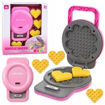 LEAN TOYS Waffle Maker for Kids - Waffles ar krāsu maiņas gaismiņām un skaņām - Rozā