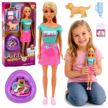 LEAN TOYS Anlily Leļļu komplekts ar Sunīti un Piederumiem