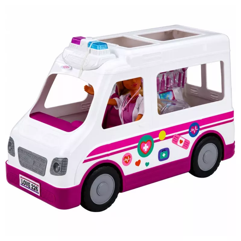 LEAN TOYS Anlily Ārsta un Medmāsas Leļļu Komplekts ar Ātro Palīdzību