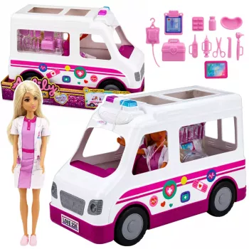 LEAN TOYS Anlily Ārsta un Medmāsas Leļļu Komplekts ar Ātro Palīdzību