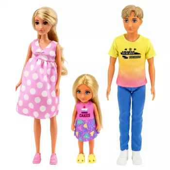 LEAN TOYS Anlily Dolls Family in Supermarket Store Pregnant Doll Accessories Set