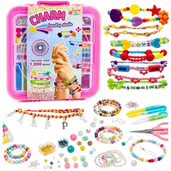 LEAN TOYS Rotiņu un Piekariņu Komplekts Koferī - 1000 Gabali