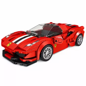 LEAN TOYS Construction Bricks Sports Car Racing Display Case Red 364 pcs.