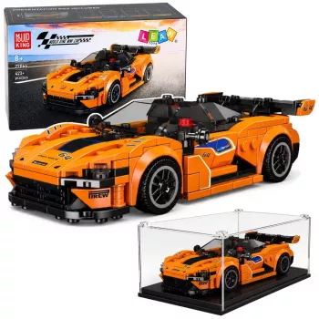 LEAN TOYS Construction Bricks Sports Car Orange Display Case 423 pcs.