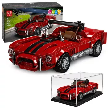 LEAN TOYS Construction Bricks Classic Car S.Cobra Red Display Case 391 pcs.