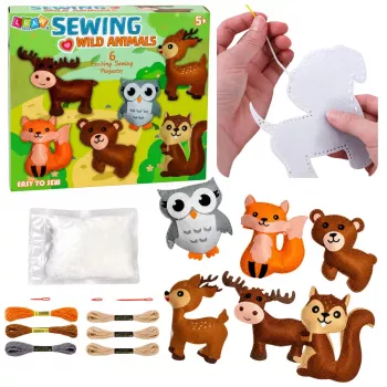LEAN TOYS Creative Kit Stuffed Animals for Sewing Felt DIY Forest Animals 6 pcs.