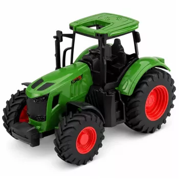 LEAN TOYS Agricultural Farm Tractor Rubber Wheels Green 1:24