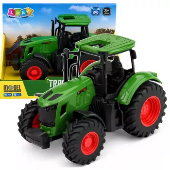 LEAN TOYS Agricultural Farm Tractor Rubber Wheels Green 1:24