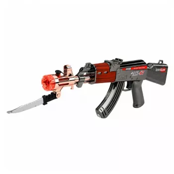 LEAN TOYS AK47 šautene ar baterijām, dūmu efektu, gaismām un skaņām