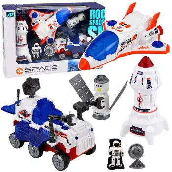 LEAN TOYS Space Shuttle Rocket Research Vehicle Cosmonaut Satellite Set